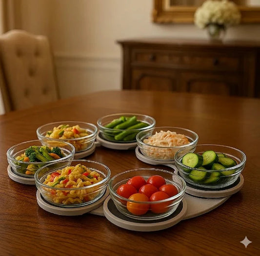 Portable Lazy Susan Rotating Tray – Expandable