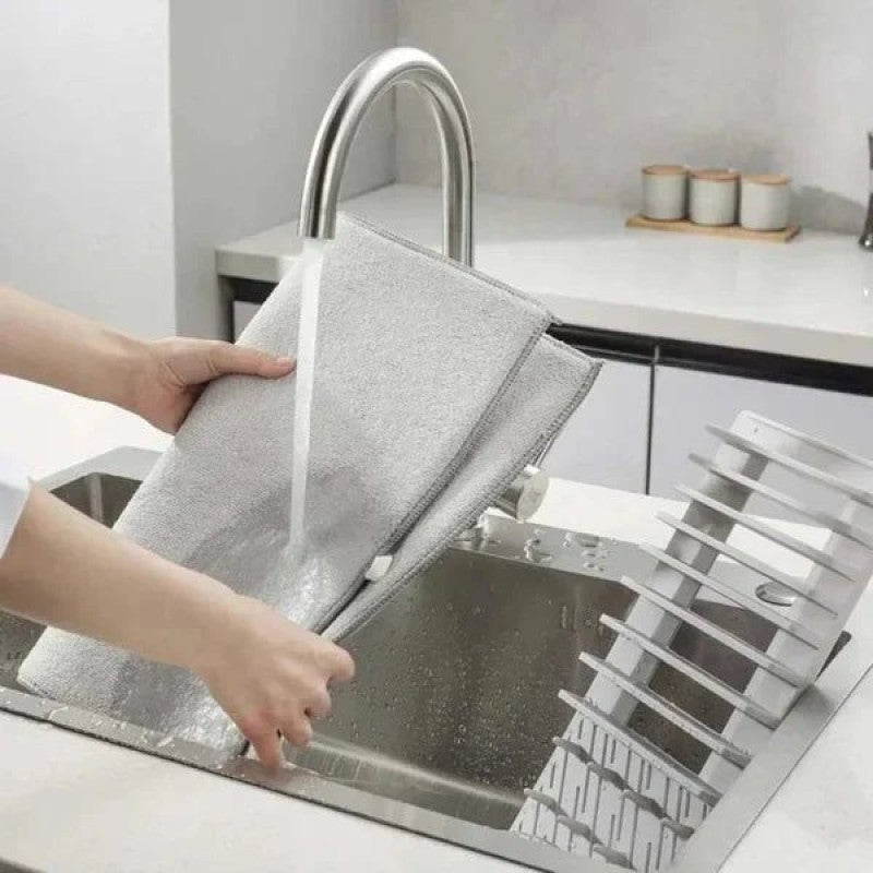 Dish Drying Mat with Plates Rack & Pot Lid Holder