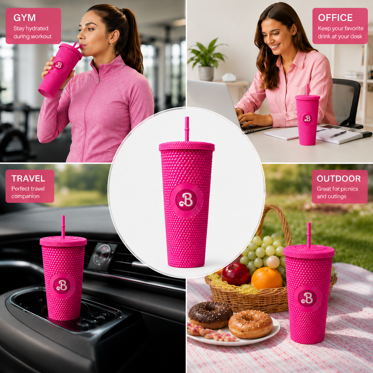 Bausse Barbie Tumbler with Straw
