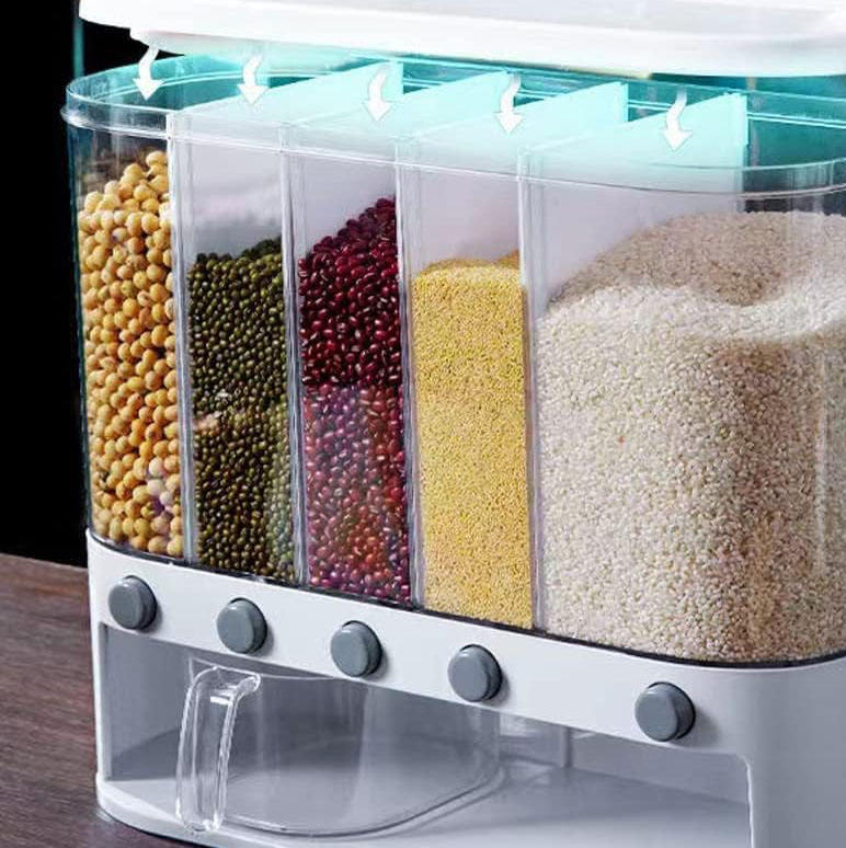 Multi-Section Grain Storage Dispenser