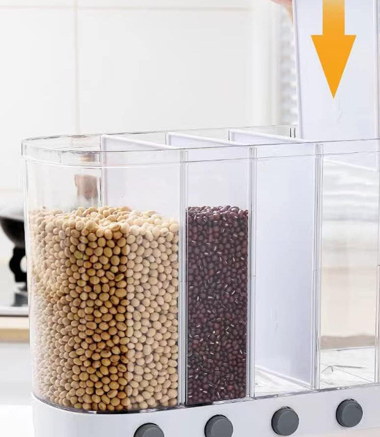 Multi-Section Grain Storage Dispenser