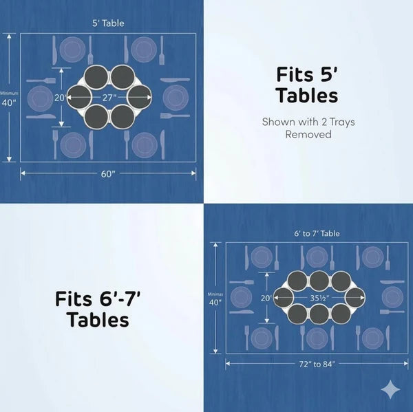 Portable Lazy Susan Rotating Tray – Expandable