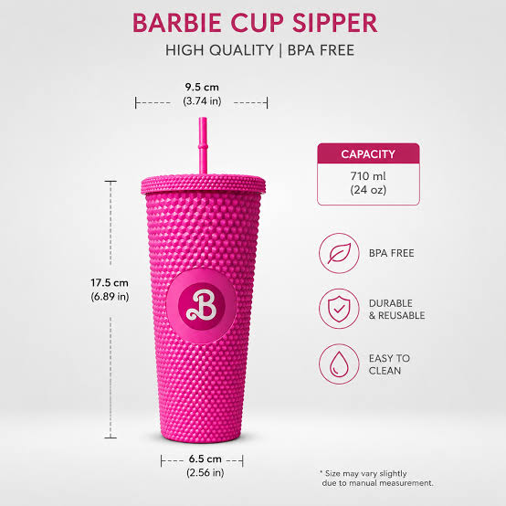 Bausse Barbie Tumbler with Straw