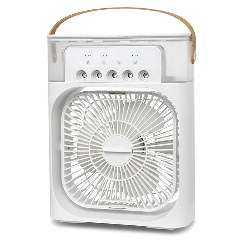 3 In 1 Mini Portable USB AC Fan Humidifier & LED Water Lamp (10 inch)